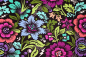 Preview: Designer-Baumwollstoff Nightshade deja vu – Spider Blossom(10 cm)